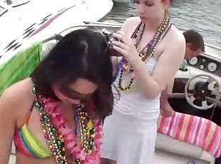 Girls lick whipped cream off each other