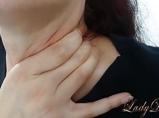 Sexy neck tendons close up
