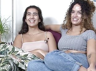 Lesbian Couple Play With a Double Dildo