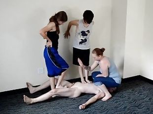 TSM - Triple ballbusting with face sitting by Dylan, Stitch, and Luna