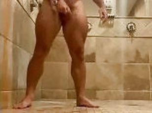 Beefy Hairy Bodybuilder Pissing in Public Gym Shower OnlyfansBeefBeast Thick Musclebear Pee Big Dick